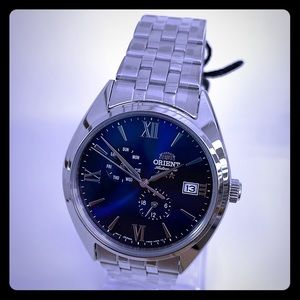 New Orient achrono Silver / Blue Dial Mens Watch
